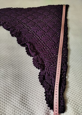 Mor Dantel Detaylı Bohem Kadın Şal - Görsel 4