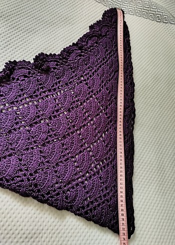 Mor Dantel Detaylı Bohem Kadın Şal - Görsel 5