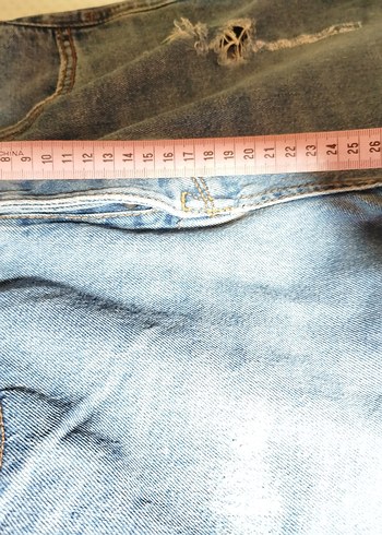 Mavi Düğmeli Kadın Denim Pantolon - Görsel 8