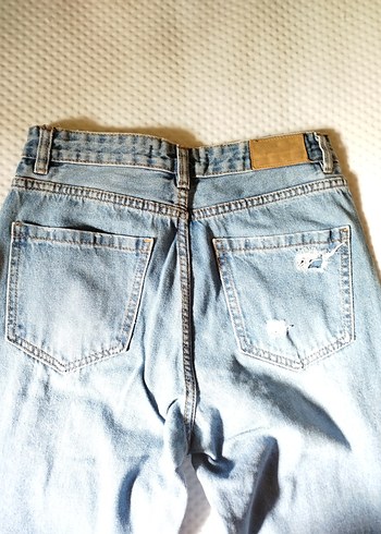 Mavi Düğmeli Kadın Denim Pantolon - Görsel 5