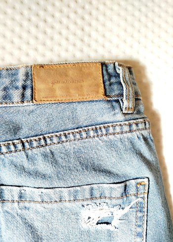 Mavi Düğmeli Kadın Denim Pantolon - Görsel 6