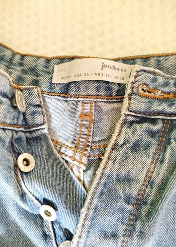 Mavi Düğmeli Kadın Denim Pantolon - Görsel 4