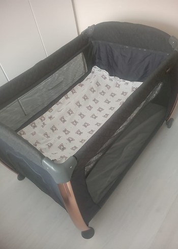  Beden Gri Oyun Parkı Yatak ve Koruyucu Tül