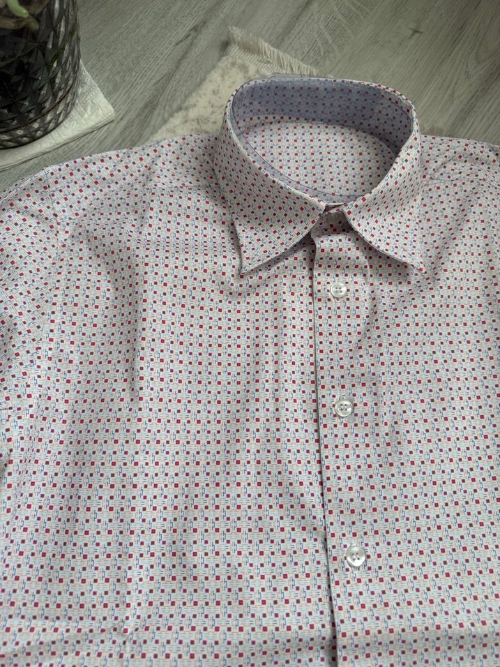 Bordo Baskılı Regular Fit Kısa Kollu Erkek Gömlek - Görsel 3