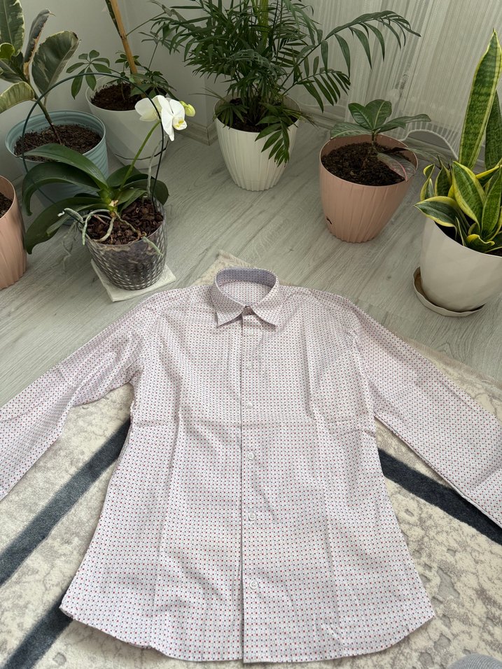 Bordo Baskılı Regular Fit Kısa Kollu Erkek Gömlek - Görsel 2