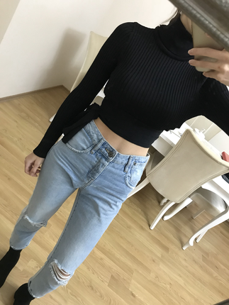 Merserize boğazlı bluz