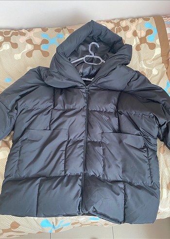 Siyah Midi Boy kadın Kışlık Mont