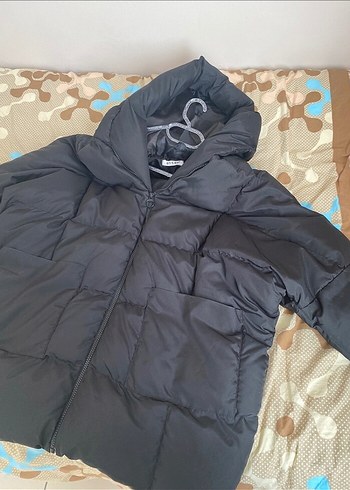 m Beden Siyah Midi Boy kadın Kışlık Mont