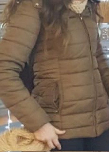 Kahverengi Kadın Kışlık Midi Mont - Görsel 3