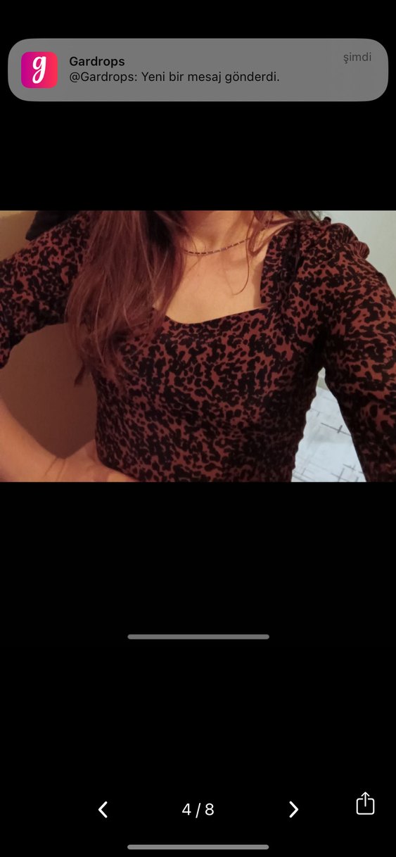 Kahverengi Yılan Desenli Midi Elbise - Görsel 3