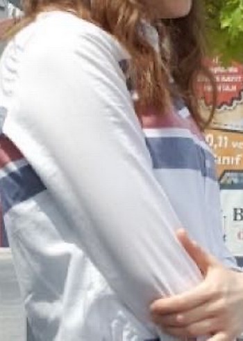 Beyaz çizgili uspa gömlek - Görsel 2