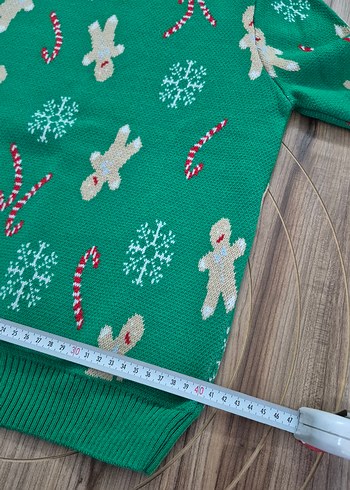 Renkli Uzun Kollu Örgü Kadın Kazak 10-11 yaş lcw - Görsel 7