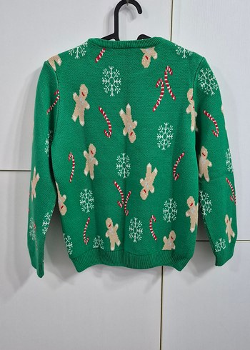 Renkli Uzun Kollu Örgü Kadın Kazak 10-11 yaş lcw - Görsel 5