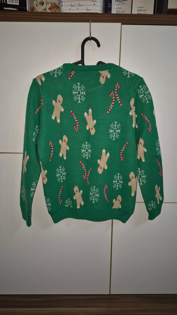 Renkli Uzun Kollu Örgü Kadın Kazak 10-11 yaş lcw - Görsel 4