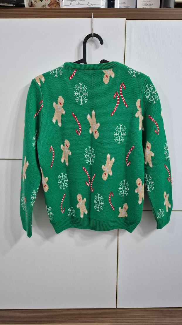 Renkli Uzun Kollu Örgü Kadın Kazak 10-11 yaş lcw - Görsel 5