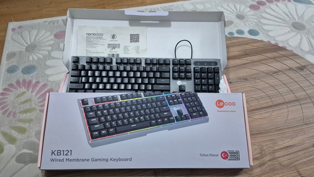 Lenovo Lecoo KB121 Kablolu Rainbow Membran Oyuncu Klavyesi - Görsel 3