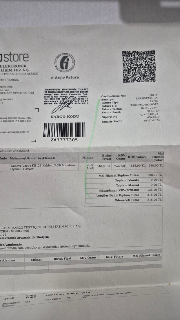 Lenovo Lecoo KB121 Kablolu Rainbow Membran Oyuncu Klavyesi - Görsel 5