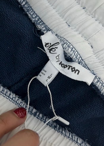 l Beden Mavi Loose Fit Kadın Eşofman Altı