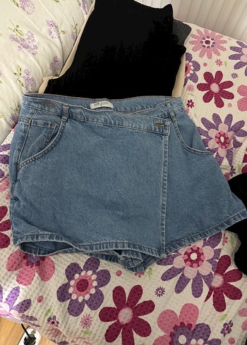 40 Beden XSIDE Mavi Standart Fit Kadın Jean Şort Etek