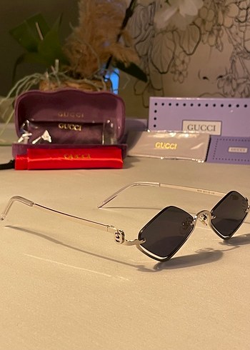 Gucci Minimalist Altın Gri Kadın Güneş Gözlüğü