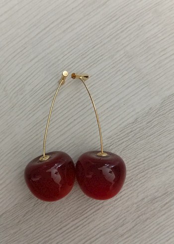 Diğer Parlak Kırmızı Mini Kiraz Küpe