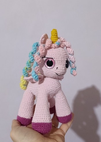 Pembe Unicorn Amigurumi Oyuncak