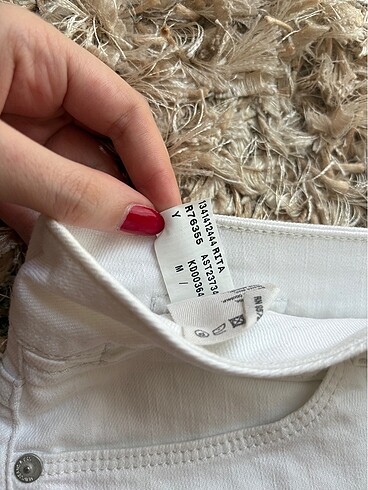m Beden beyaz Renk Mavi jeans beyaz kot etek