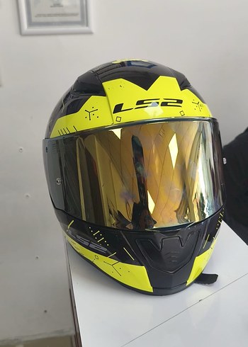 Sarı Siyah Baskılı Biker Motosiklet Kaskı - Görsel 5