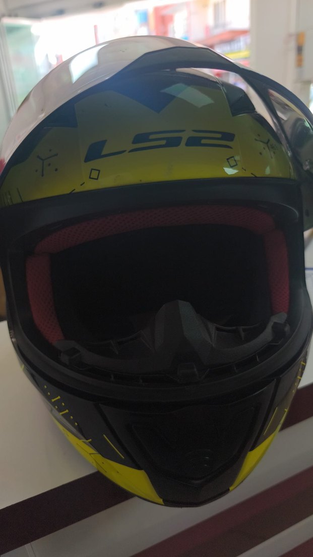 Sarı Siyah Baskılı Biker Motosiklet Kaskı - Görsel 4