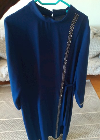 lacivert tesettür elbise - Görsel 3