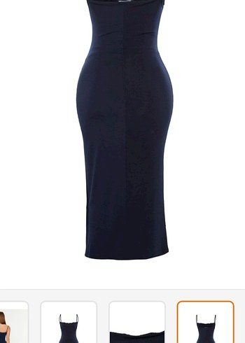 Kadın Lacivert  Uzun Kalem Elbise - Görsel 2