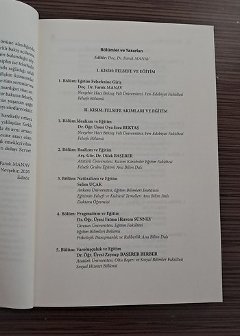 Eğitim Felsefesi - Faruk Manav (3. Baskı)