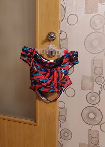 Renkli Batik Desenli Kısa Askılı Kadın bikini takımı