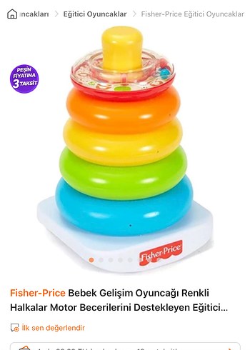 Fisher-Price Renkli Bebek Halkaları Oyuncağı