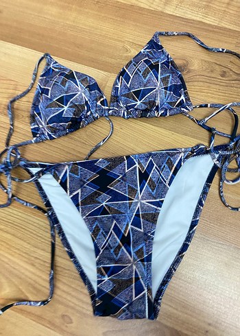Mavi Bağlamalı Mini Bikini Takımı - Görsel 2