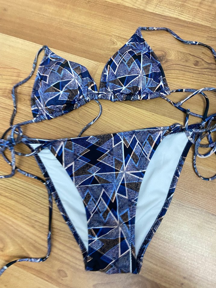 Mavi Bağlamalı Mini Bikini Takımı - Görsel 2