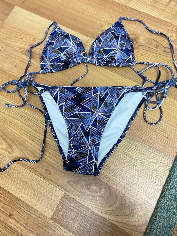 Mavi Bağlamalı Mini Bikini Takımı - Görsel 3