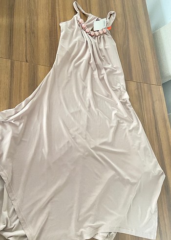 İnci Detaylı Bej Hamile Mini Bluz - Görsel 3