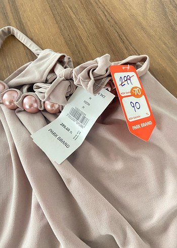 İnci Detaylı Bej Hamile Mini Bluz - Görsel 2