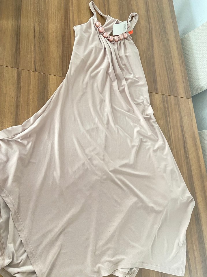 İnci Detaylı Bej Hamile Mini Bluz - Görsel 3