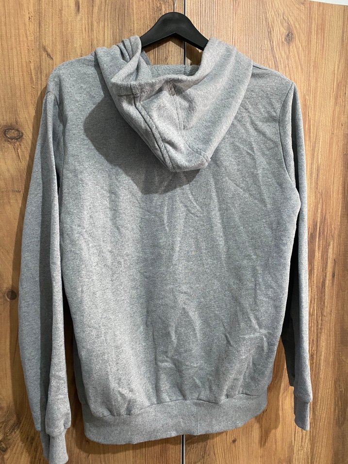 Gri Kapüşonlu Fermuarlı Sweatshirt - Görsel 3