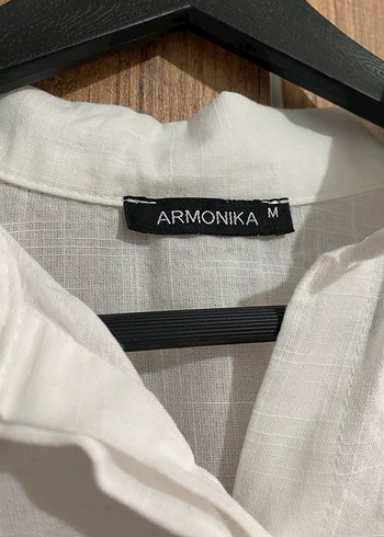 Kadın Beyaz Keten Gömlek - Görsel 3