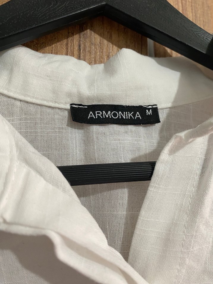 Kadın Beyaz Keten Gömlek - Görsel 3