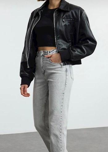 Trendyol & Milla Gri Midi Denim Kadın Jean