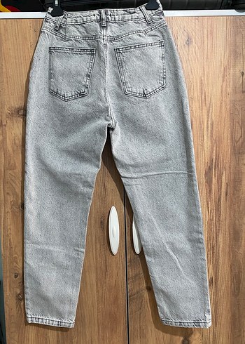 38 Beden Gri Midi Denim Kadın Jean