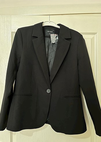 Düğmeli Siyah Kadın Blazer Ceket - Görsel 5