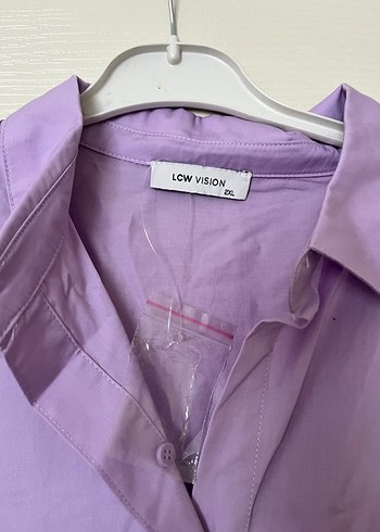 Lila Düğmeli Kadın Gömlek - Görsel 2