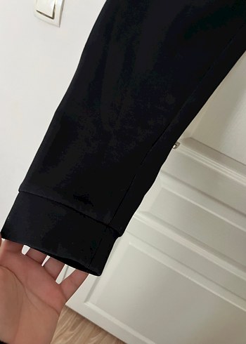 Kadın Siyah Fermuarlı Bol Kesim Eşofman Altı - Görsel 4