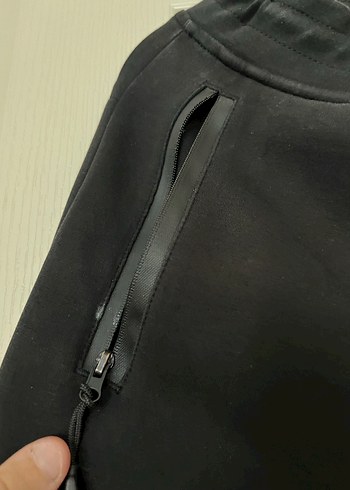 Kadın Siyah Fermuarlı Bol Kesim Eşofman Altı - Görsel 3