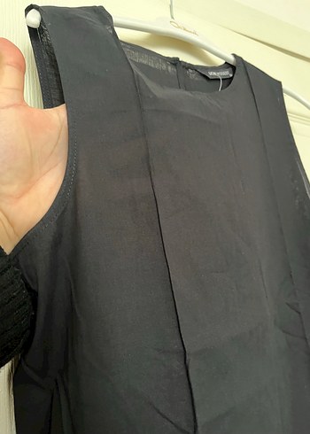 Siyah Uzun Kolsuz Kadın Elbise - Görsel 4